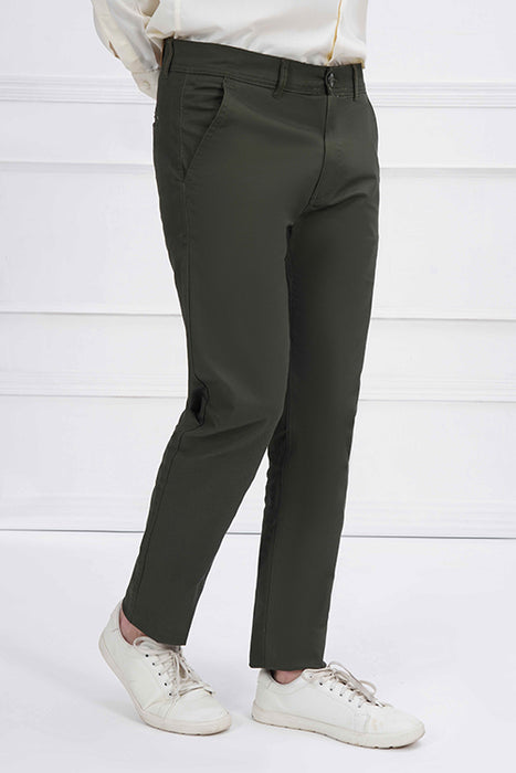 Green Cotton Chino Pants.