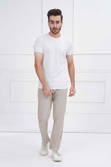 Beige Cotton Chino Pant